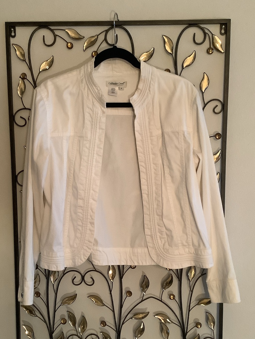 Coldwater Creek White Open-Front Blazer Jacket